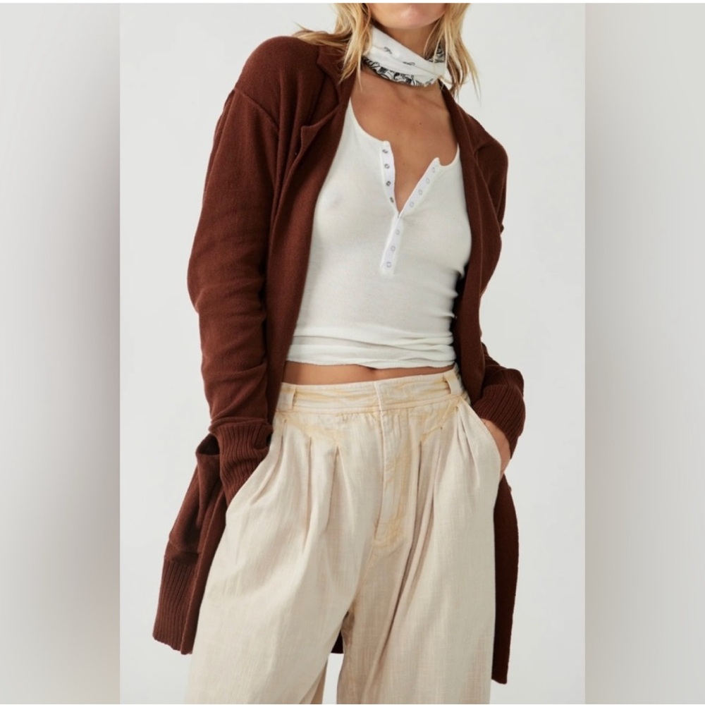 NWT Free People Cardigan blazer in chestnut - size XS